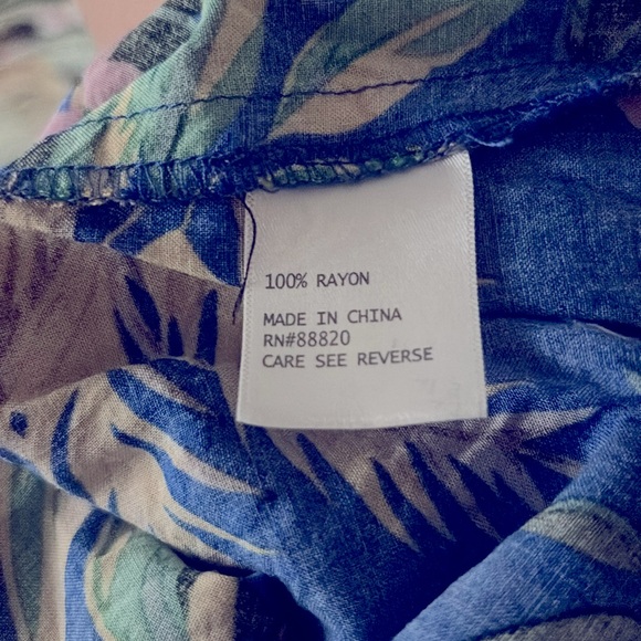 Cynthia Rowley Women's Hawaiian Strap top pants suit Blue pink size M - Picture 7 of 7